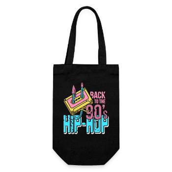 Rewind 90s Beat Rhythm Cassette Culture Sound - Geschenkbeutel für Flaschen - Schwarz - Vorne
