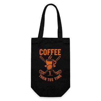 Café puis Tee Time Golf Humour Design - Sac à bouteille - noir - Devant