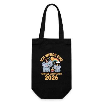 Je vais être une grande sœur éléphant 2026 - Sac à bouteille - noir - Devant