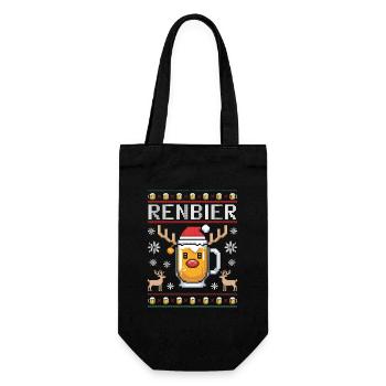 Renbier Xmas Bierkrug - Geschenkbeutel für Flaschen - Schwarz - Vorne