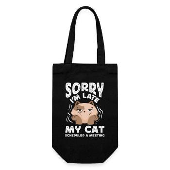 Sorry I'm late. - Gift Bag for Bottles - black - Front
