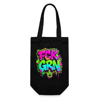 FCK GRN Graffiti  - Geschenkbeutel für Flaschen - Schwarz - Vorne