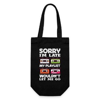 Sorry I'm late. - Gift Bag for Bottles - black - Front
