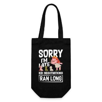 Sorry I'm late. - Gift Bag for Bottles - black - Front
