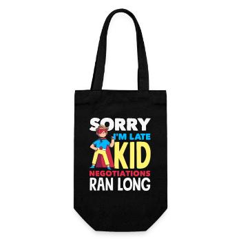 Sorry I'm late. - Gift Bag for Bottles - black - Front