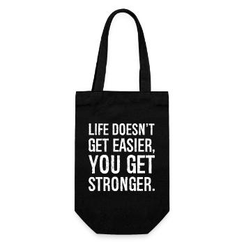 life doesn't get easier you get stronger - Gift Bag for Bottles - black - Front
