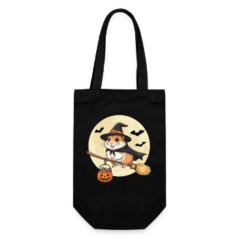Cute Hamster Witch Halloween Pumpkin Full Moon - Gift Bag for Bottles - black - Front