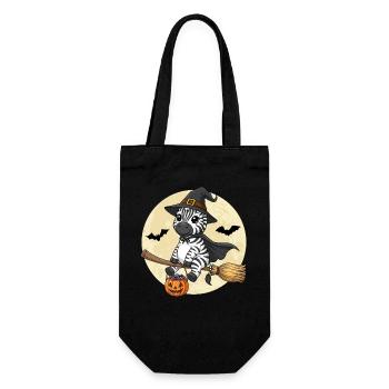 Süßer Zebra Hexe Halloween Kürbis Vollmond - Geschenkbeutel für Flaschen - Schwarz - Vorne