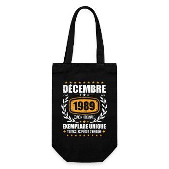 Décembre 1989 Anniversaire - Nées En Décembre 1989 - Sac à bouteille - noir - Devant