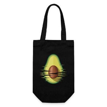 Avocado Glitch Grafik - Geschenkbeutel für Flaschen - Schwarz - Vorne