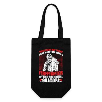 Fire Brigade Grandpa - Gift Bag for Bottles - black - Front