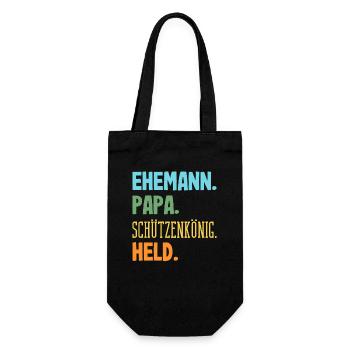 Ehemann Papa Schützenkönig Lustiger Schützenfest - Geschenkbeutel für Flaschen - Schwarz - Vorne