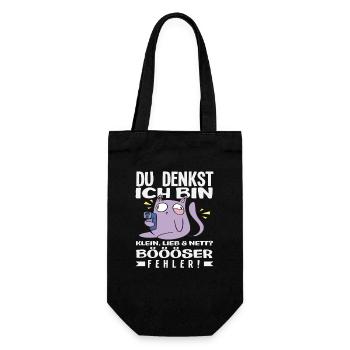 Böser Fehler Kleine Katze - Geschenkbeutel für Flaschen - Schwarz - Vorne