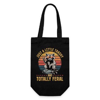 Funny Raccoon - Geschenkbeutel für Flaschen - Schwarz - Vorne