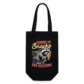 Funny Raccoon - Geschenkbeutel für Flaschen - Schwarz - Vorne