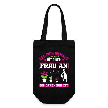 Garten Gärtner Gärtnern Gartenarbeit Gartenarbeit - Geschenkbeutel für Flaschen - Schwarz - Vorne