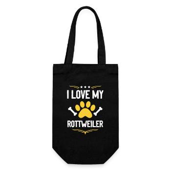 I love my Rottweiler - Gift Bag for Bottles - black - Front