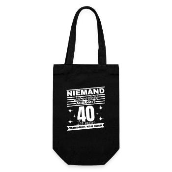 Nobody is perfect – but at 40 almost! - Gift Bag for Bottles - black - Front