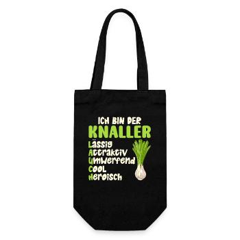 Gewichtheber BIN EIN LAUCH LÄSSIG COOL Lustig - Geschenkbeutel für Flaschen - Schwarz - Vorne