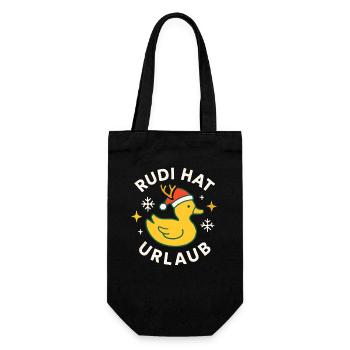 Weihnachten Spruch Humor Ente Lustig Rentier - Geschenkbeutel für Flaschen - Schwarz - Vorne