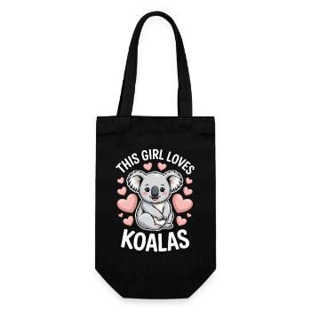 Koala Saying Girl Funny Koala Gift - Gift Bag for Bottles - black - Front