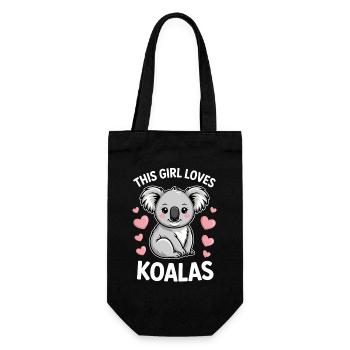 Koala Saying Girl Funny Koala Gift - Gift Bag for Bottles - black - Front