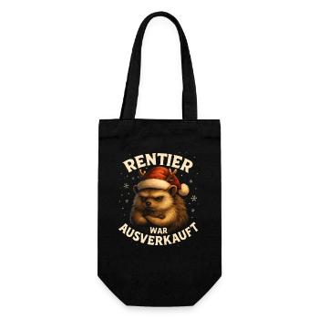 Weihnachten Spruch Humor Igel Lustig Rentier - Geschenkbeutel für Flaschen - Schwarz - Vorne