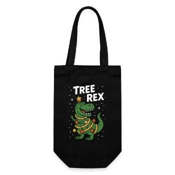 Baum Rex Lustige Weihnachten Dinosaurier Humor - Geschenkbeutel für Flaschen - Schwarz - Vorne