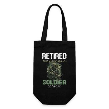 Ruhestand Soldat im Herzen - Geschenkbeutel für Flaschen - Schwarz - Vorne