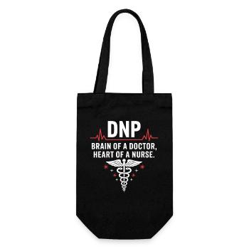 DNP Hirn Herz Pflegekraft - Geschenkbeutel für Flaschen - Schwarz - Vorne