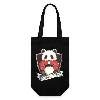 Boxe Panda – Motif animalier amusant - Sac à bouteille - noir - Devant