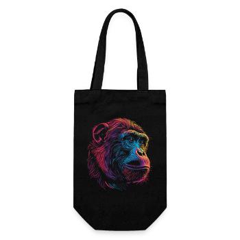 Neon Psychedelischer Affe - Geschenkbeutel für Flaschen - Schwarz - Vorne