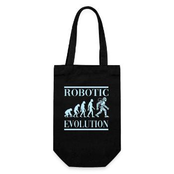 Roboter Evolution Fortschritt Mensch Zukunft - Geschenkbeutel für Flaschen - Schwarz - Vorne