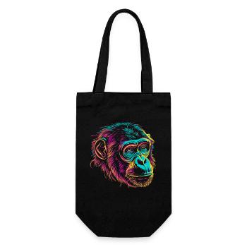 Néon Singe Portrait Couleur Explosion - Sac à bouteille - noir - Devant