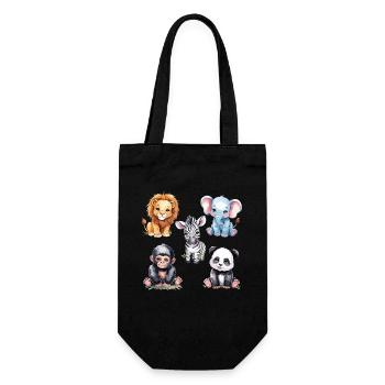 Cute jungle animal friends for children's rooms - Gift Bag for Bottles - black - Front
