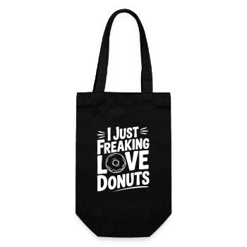 I Just Freaking Love Donuts - Gift Bag for Bottles - black - Front