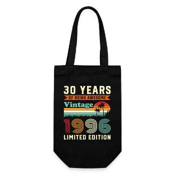 30 Jahre 1996 Vintage Retro Geburtstagsgeschenk - Geschenkbeutel für Flaschen - Schwarz - Vorne
