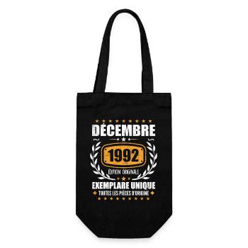 Décembre 1992 Anniversaire - Nées En Décembre 1992 - Sac à bouteille - noir - Devant