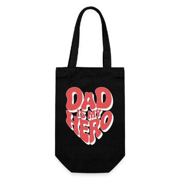 Mein Papa Ist Mein Held - Geschenkbeutel für Flaschen - Schwarz - Vorne
