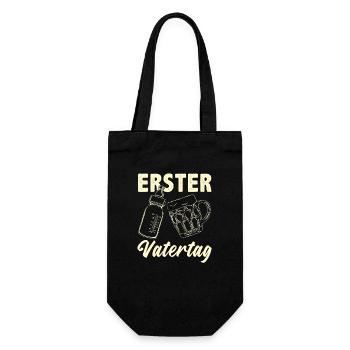Lustiges Vatertag Geschenk Papa Bier - Geschenkbeutel für Flaschen - Schwarz - Vorne
