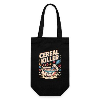 Retro Frühstück - Geschenkbeutel für Flaschen - Schwarz - Vorne
