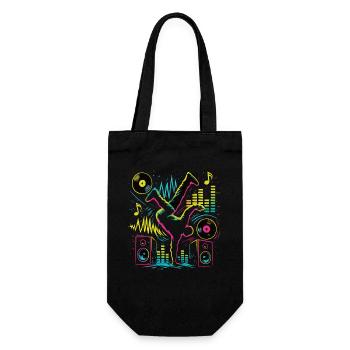 Breakdance Neon Style – Musique & Street Art - Sac à bouteille - noir - Devant