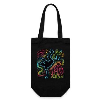 Breakdance Neon Style – Musique & Street Art - Sac à bouteille - noir - Devant