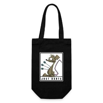 Drôle de fléchettes motif comique. JUSTE DES FLÉCHETTES - Sac à bouteille - noir - Devant