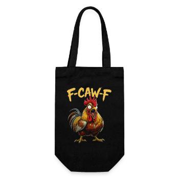 F-CAW-F Rooster Cartoon Graphic - Gift Bag for Bottles - black - Front