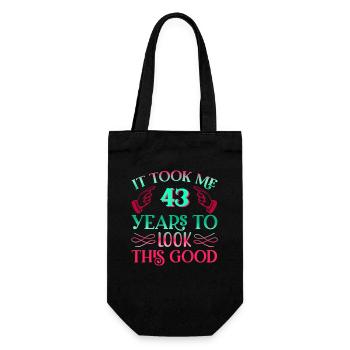 It took 43 years to look so good - Gift Bag for Bottles - black - Front