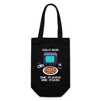 Solo Run: One Player, One Pizza | Singleplayer - Gift Bag for Bottles - black - Front