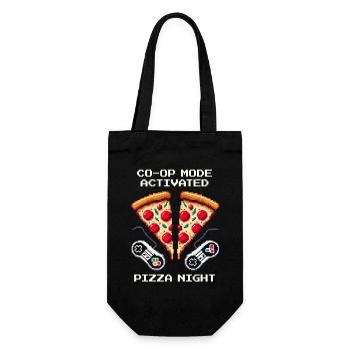 Co-Op Activated: Pizza Night | Multiplayer Gaming - Gift Bag for Bottles - black - Front