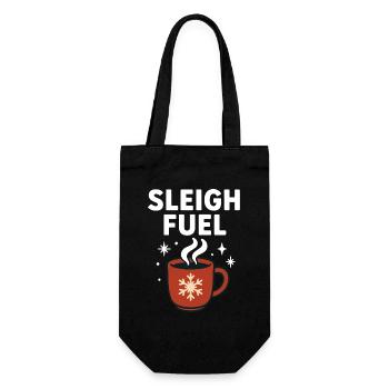 Sleigh Fuel Weihnachten Kaffeebecher Spaß Weihnachtsmann - Geschenkbeutel für Flaschen - Schwarz - Vorne