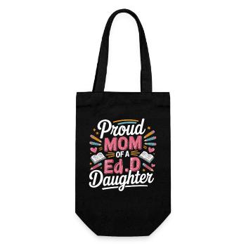 Proud Mom of an EdD Daughter - Geschenkbeutel für Flaschen - Schwarz - Vorne